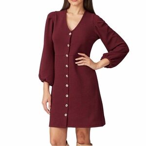 Madewell Burgundy Long Sleeve Dress